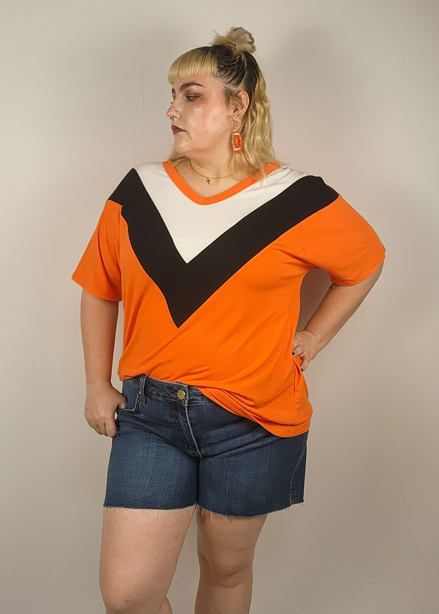 Orange and Black Top