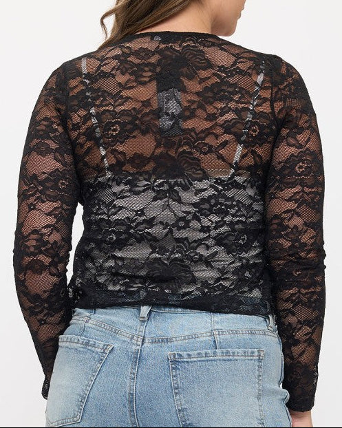 Ruffled Laced Cardigan