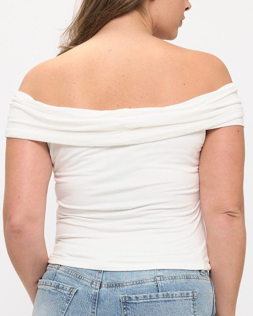 PLUS Off Shoulder Crop Top