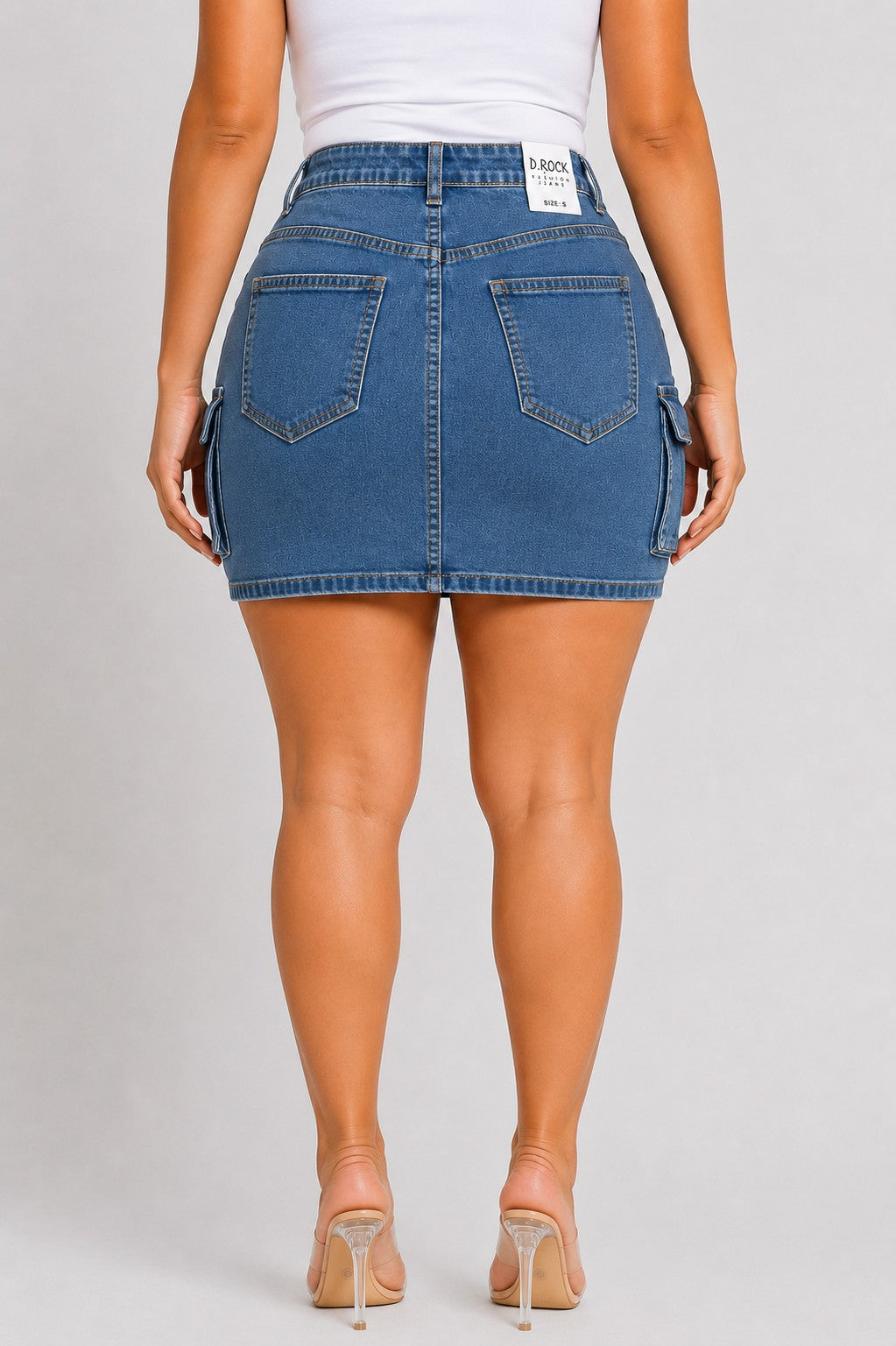 Cargo Denim Mini Skirt