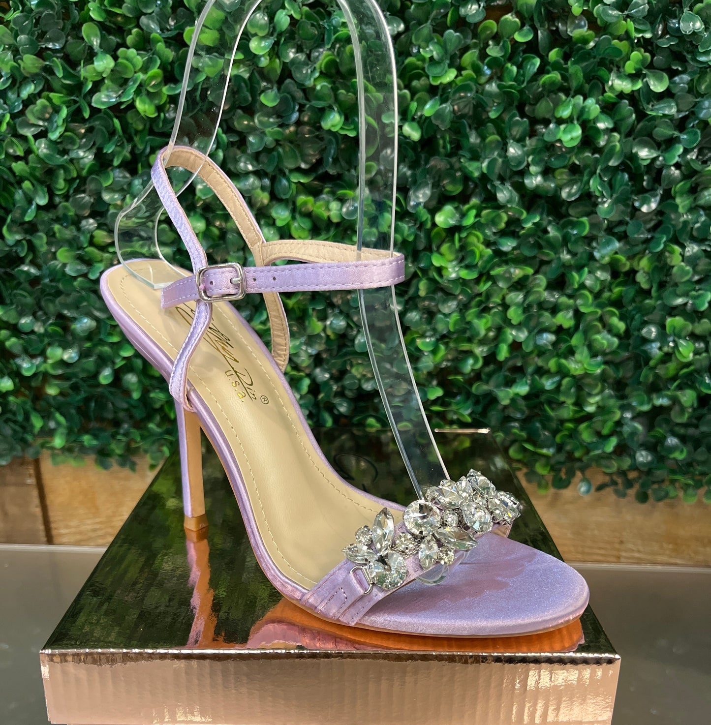 Viciaa-7 Rhinestone Strap Heels