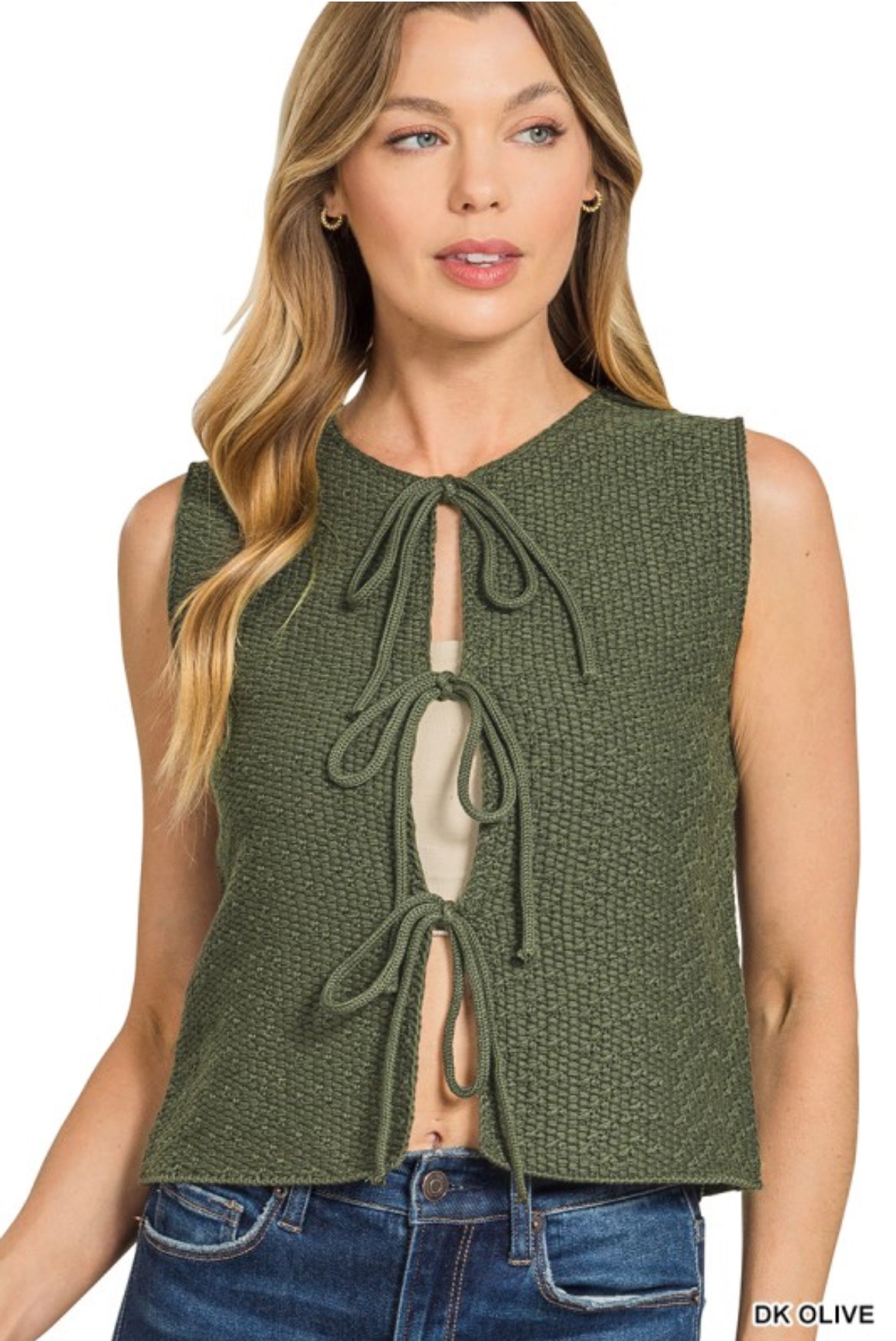 Tie Front Sweater Vest