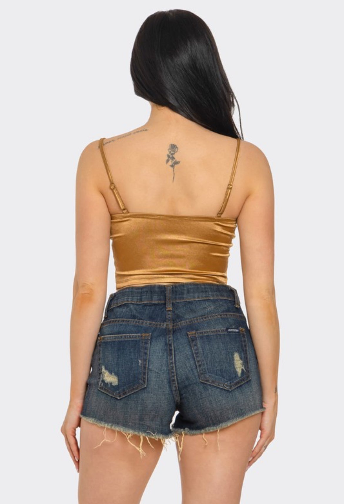 Caramel Satin Crop Top