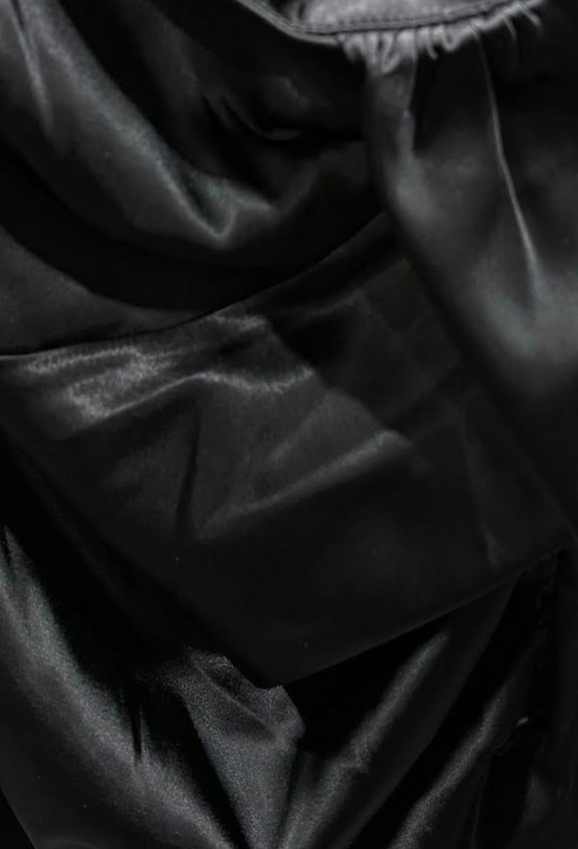 Black One Shoulder Satin Top