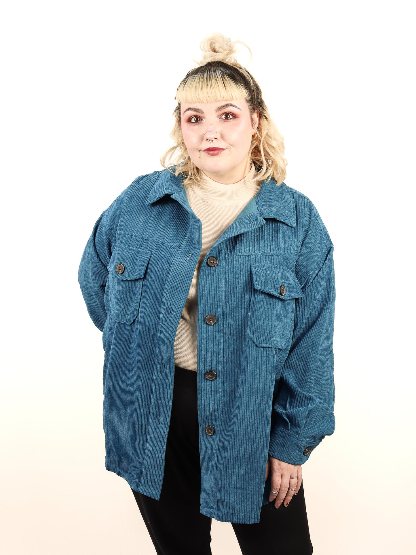 Blue Corduroy Shacket