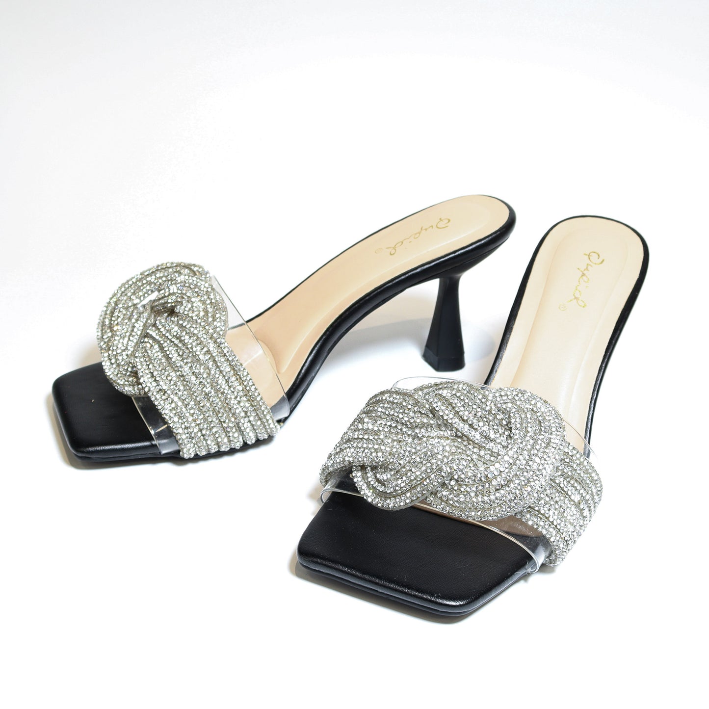 Qupid Jaylove-34 Clear/Black Heels