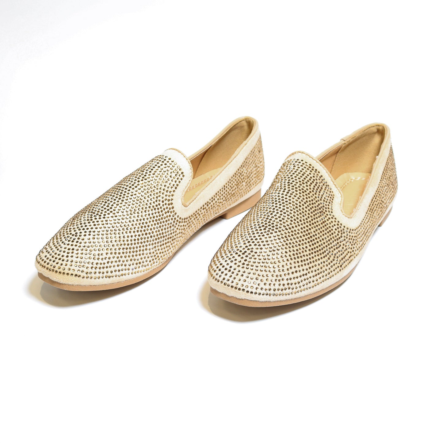 Nellie Rhinestone Nude Flats