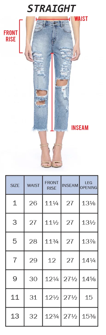 CELLO High Rise Straight Jeans
