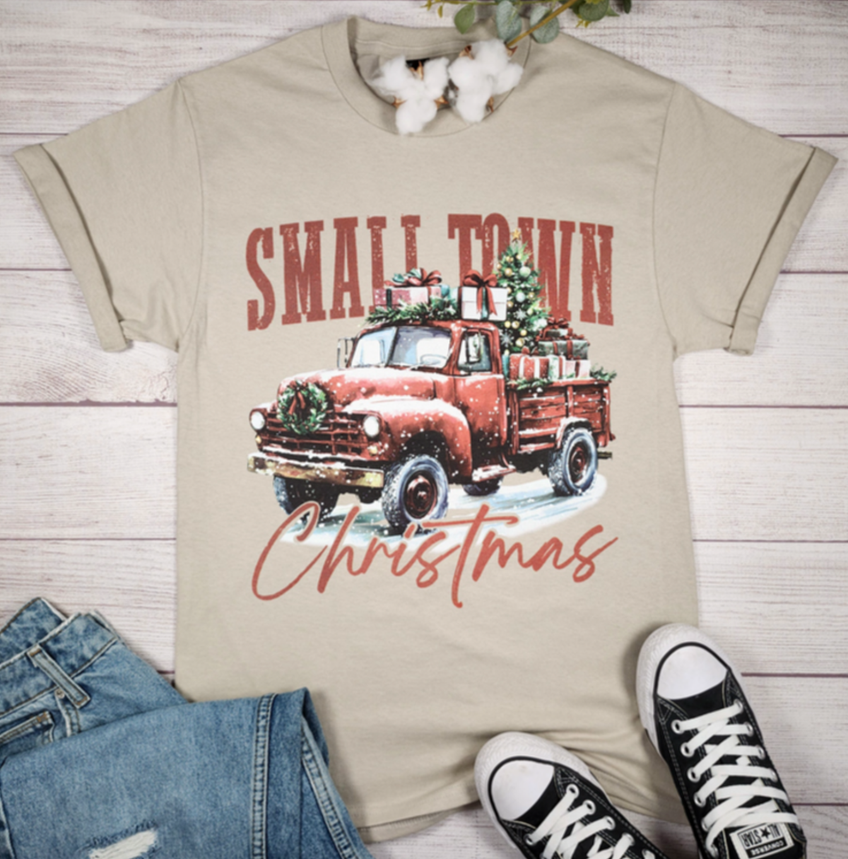 Small Town Christmas Red Truck