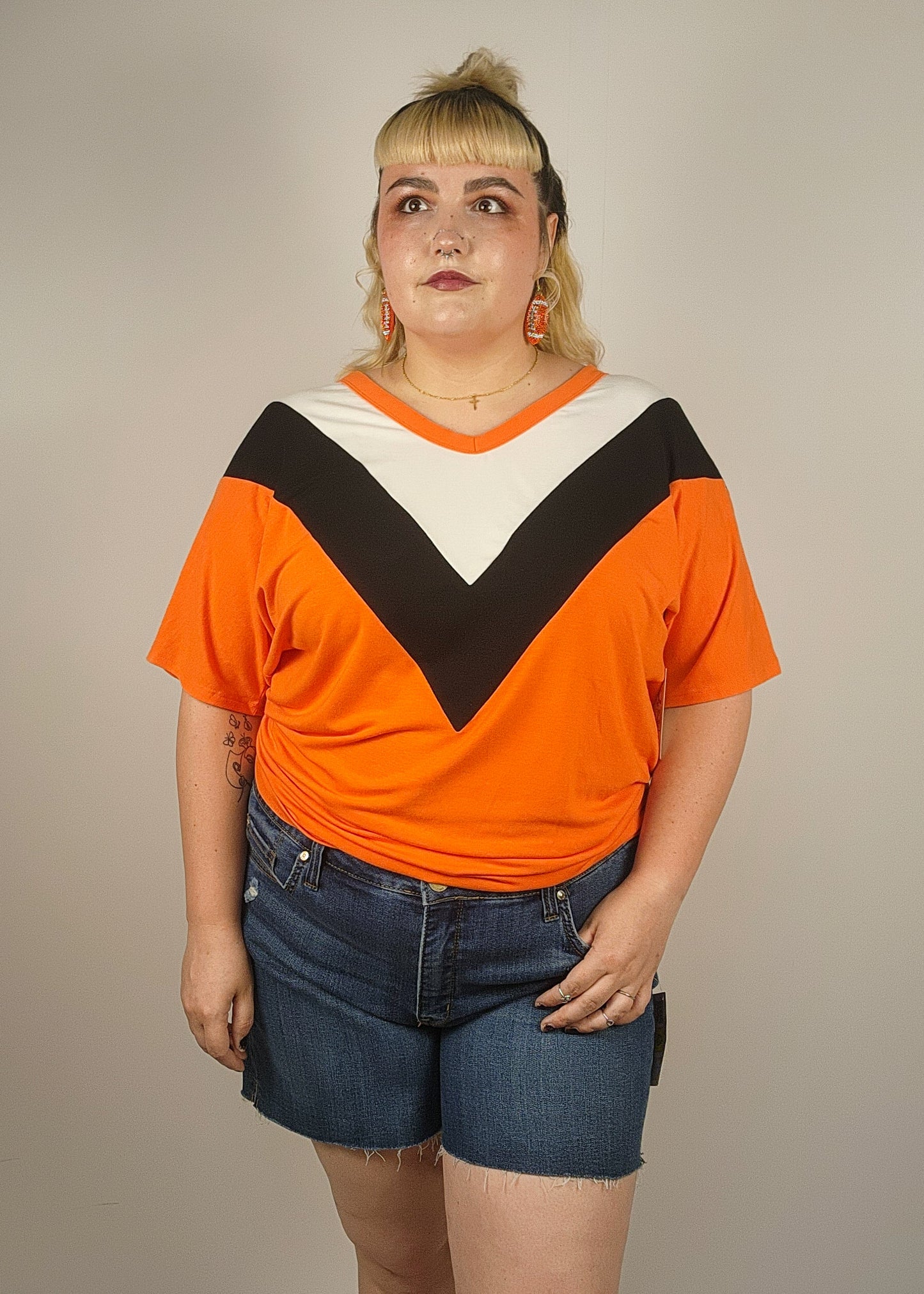 Orange and Black Top