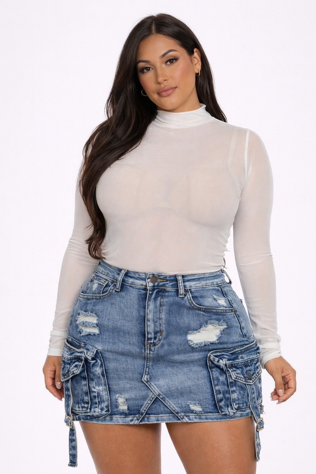 Plus Sheer Lace Top