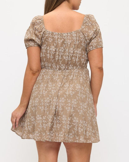 PLUS Floral Print Mini Dress