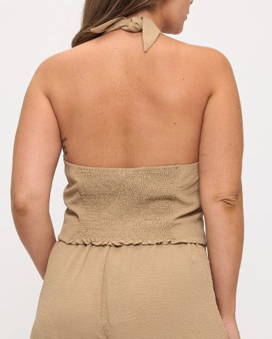 PLUS Button Up Halter Top