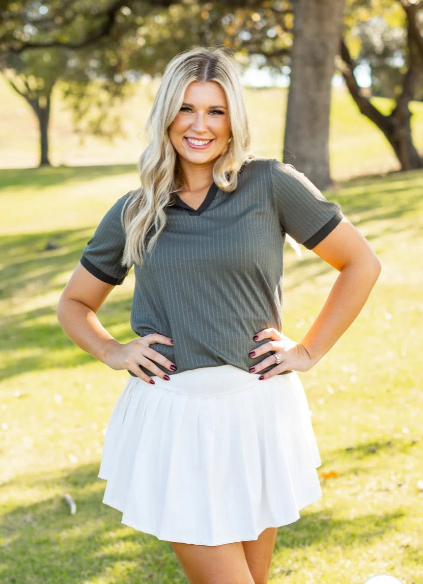 Ribbed Collared Shirt