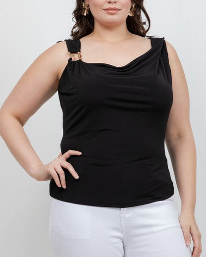 PLUS Asymmetrical Boat Neck Top