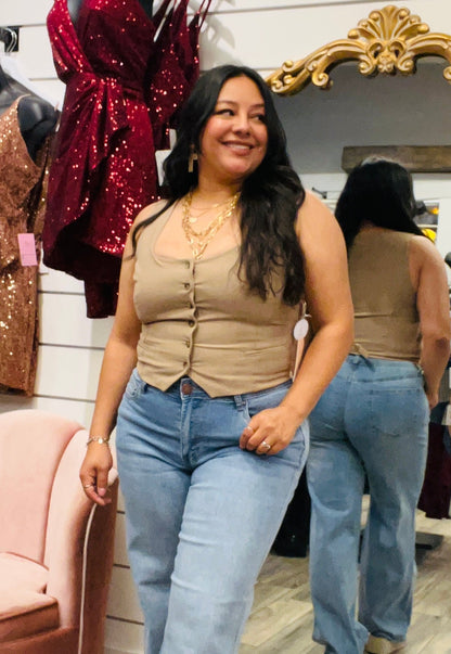 Iris Button Up Vest Top