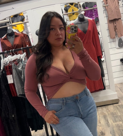Mauve Swirl Crop Top