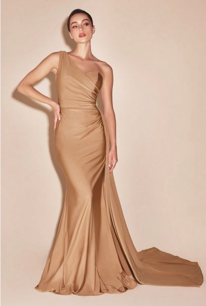 LA PT004+ Asymmetrical Satin Gown