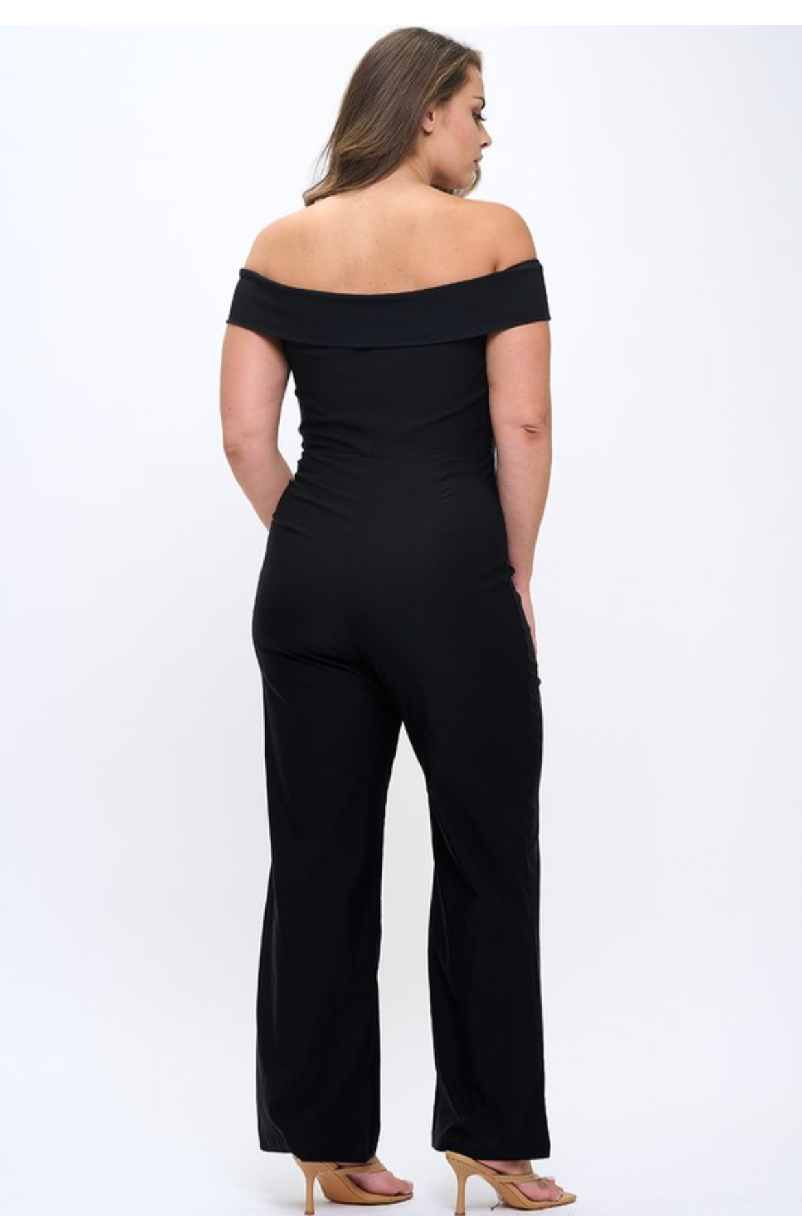 Plus Black Off The Shoulder Jumpsuit