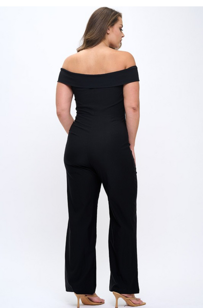 Plus Black Off The Shoulder Jumpsuit