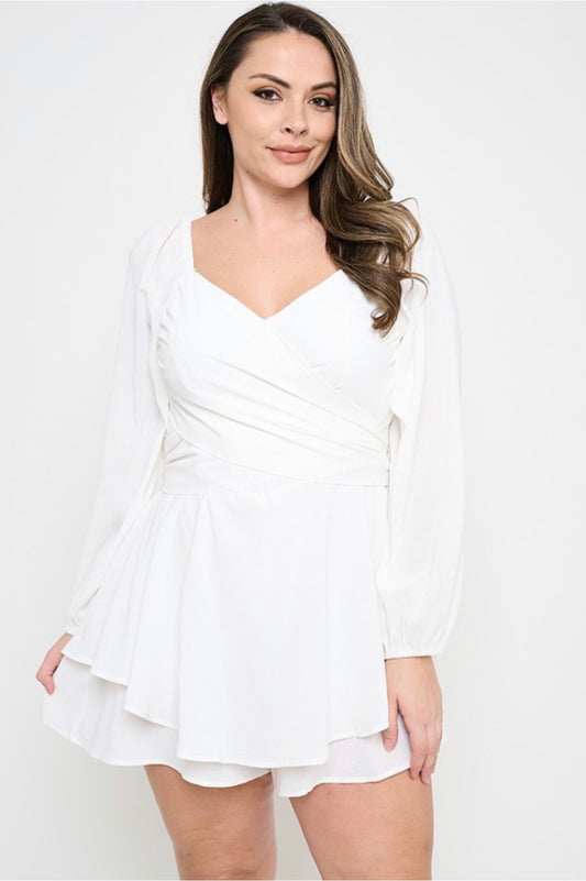 Long Sleeve Wrap Romper