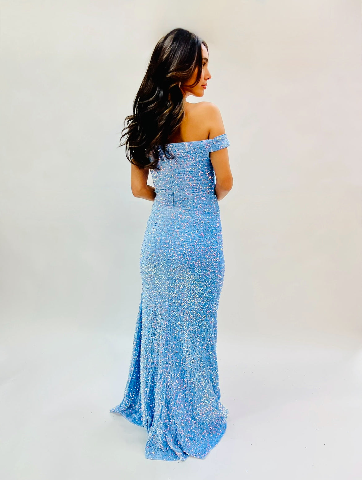 NR FSWD0012-M Sequin Off The Shoulder Gown