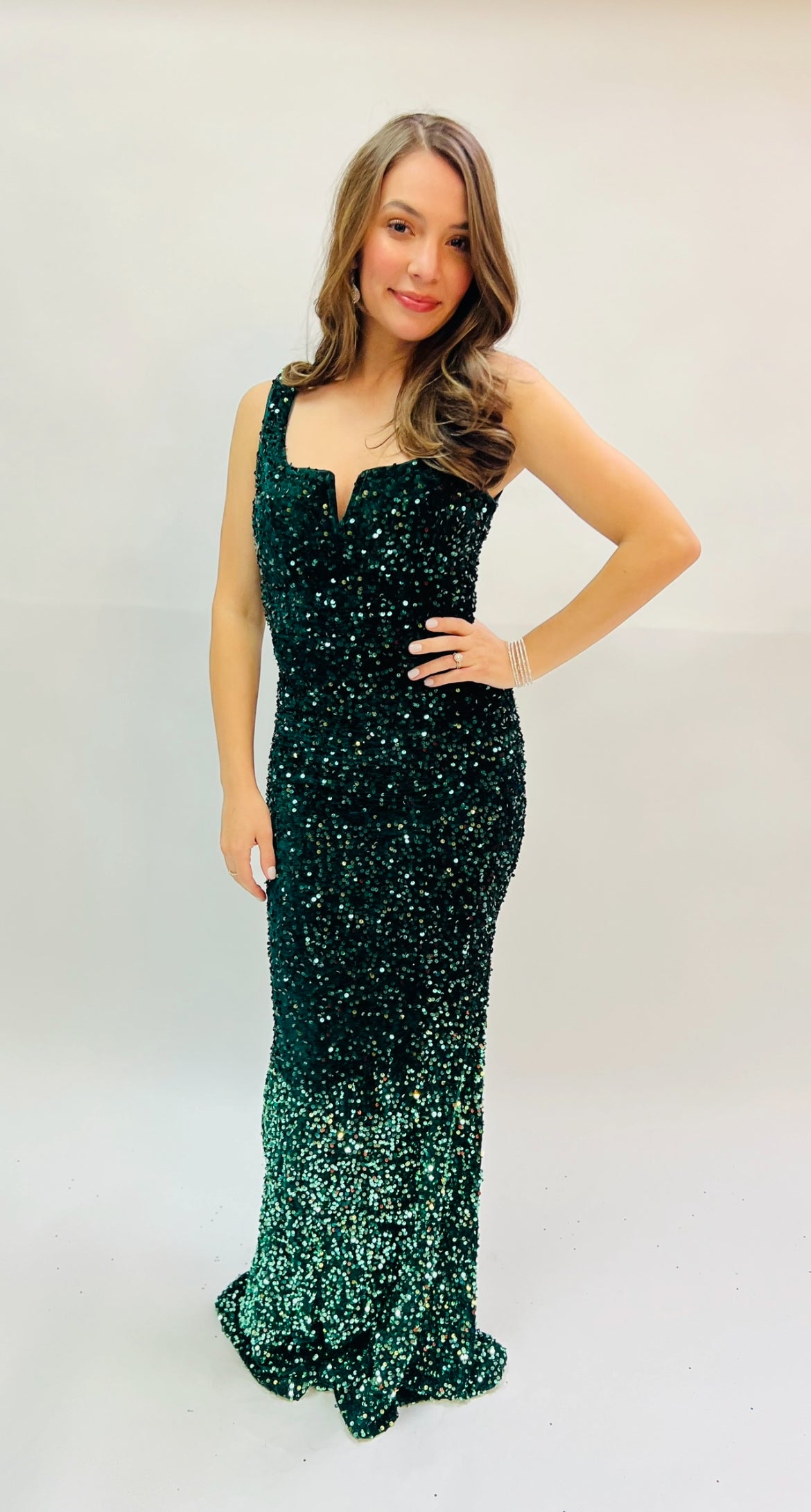 NR FSWD2390 Emerald Ombre Gown