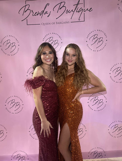 NR MF21442 Rust Sequin Gown