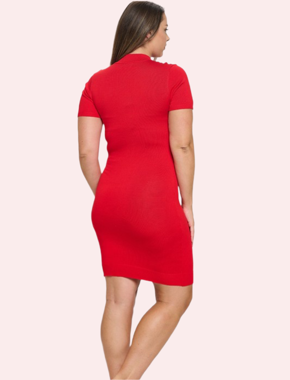 PLUS Mock Neck Bodycon Dress