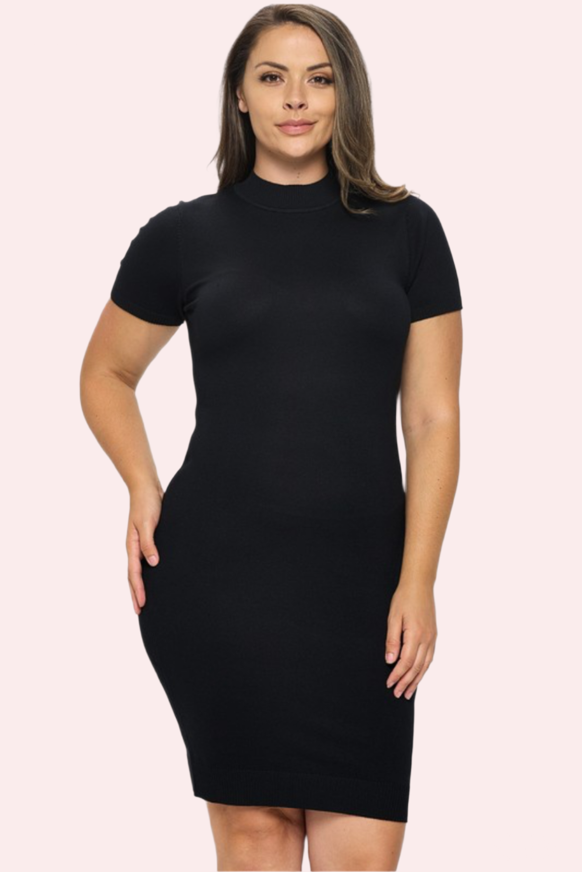 PLUS Mock Neck Bodycon Dress