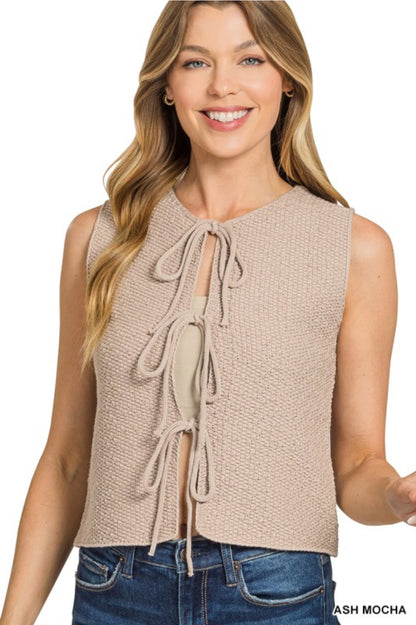 Tie Front Sweater Vest