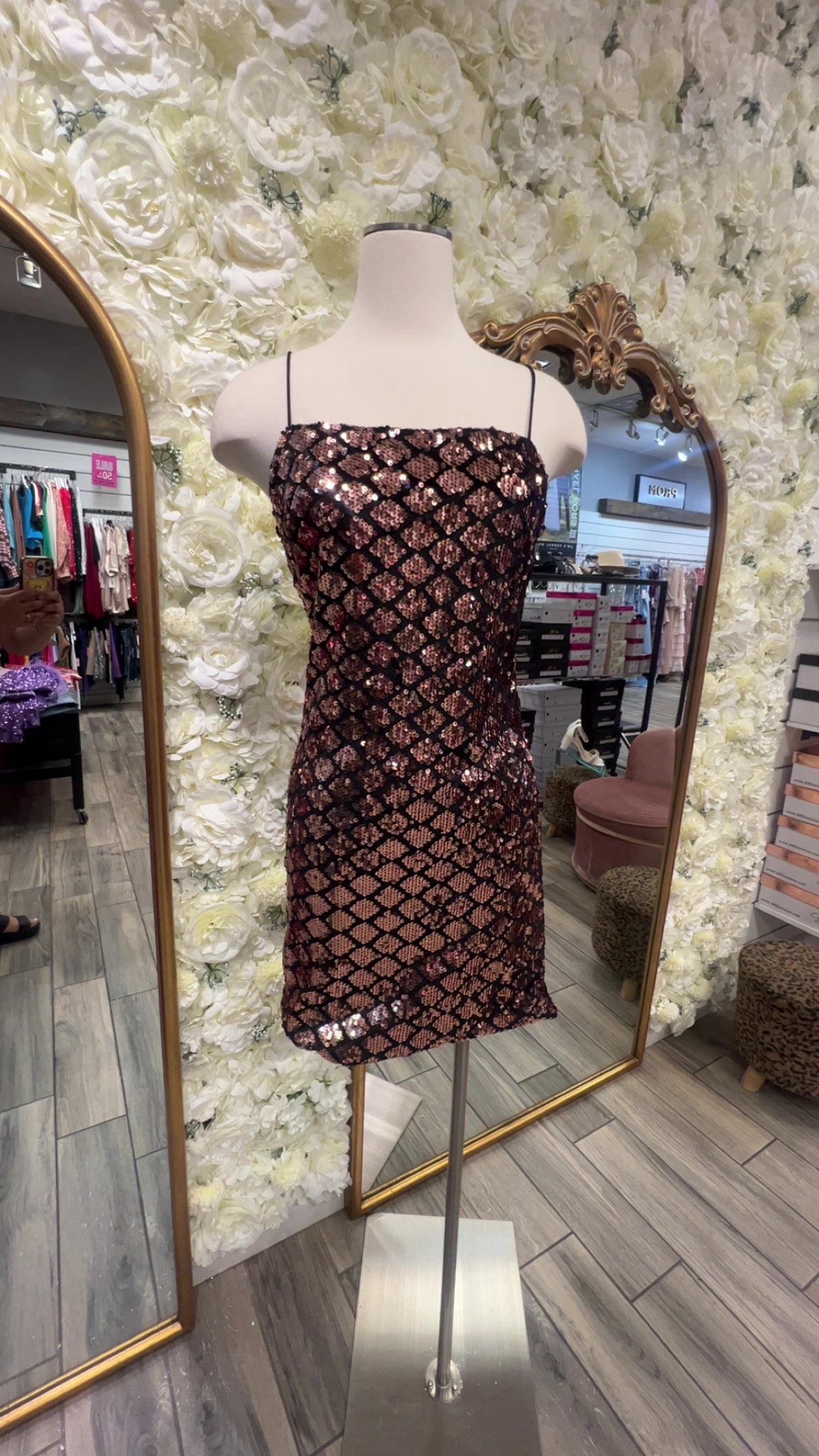 Brianna Sequin Mini Dress