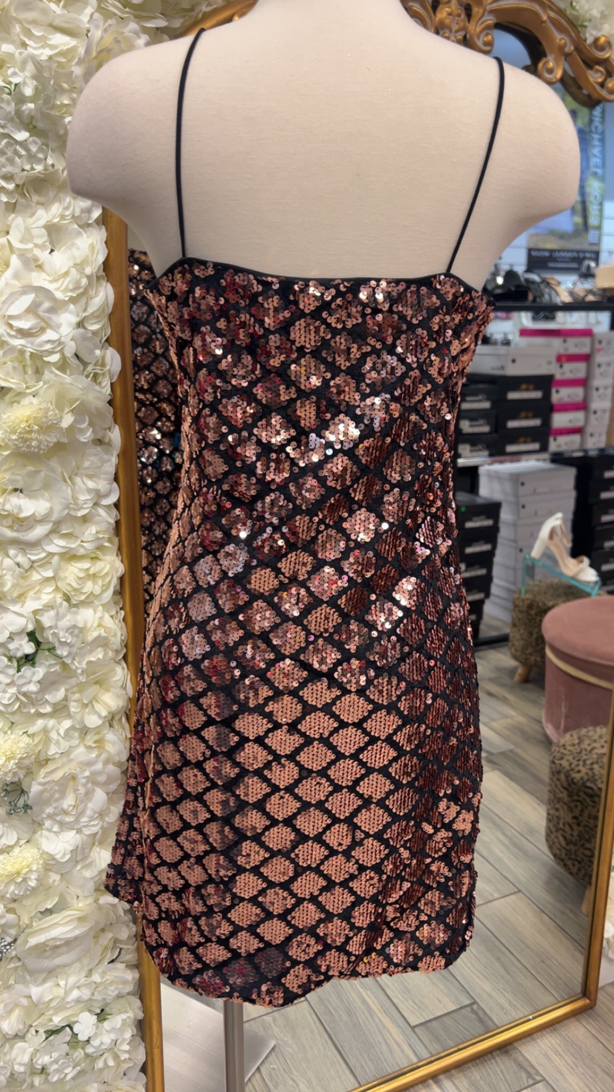 Brianna Sequin Mini Dress
