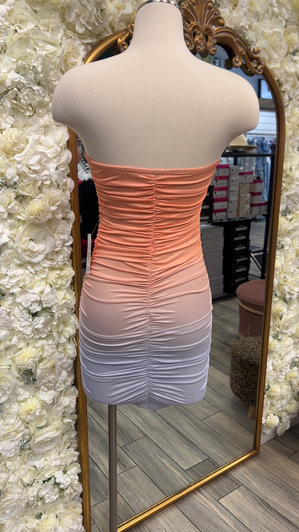 Sunset Strapless Mini Dress