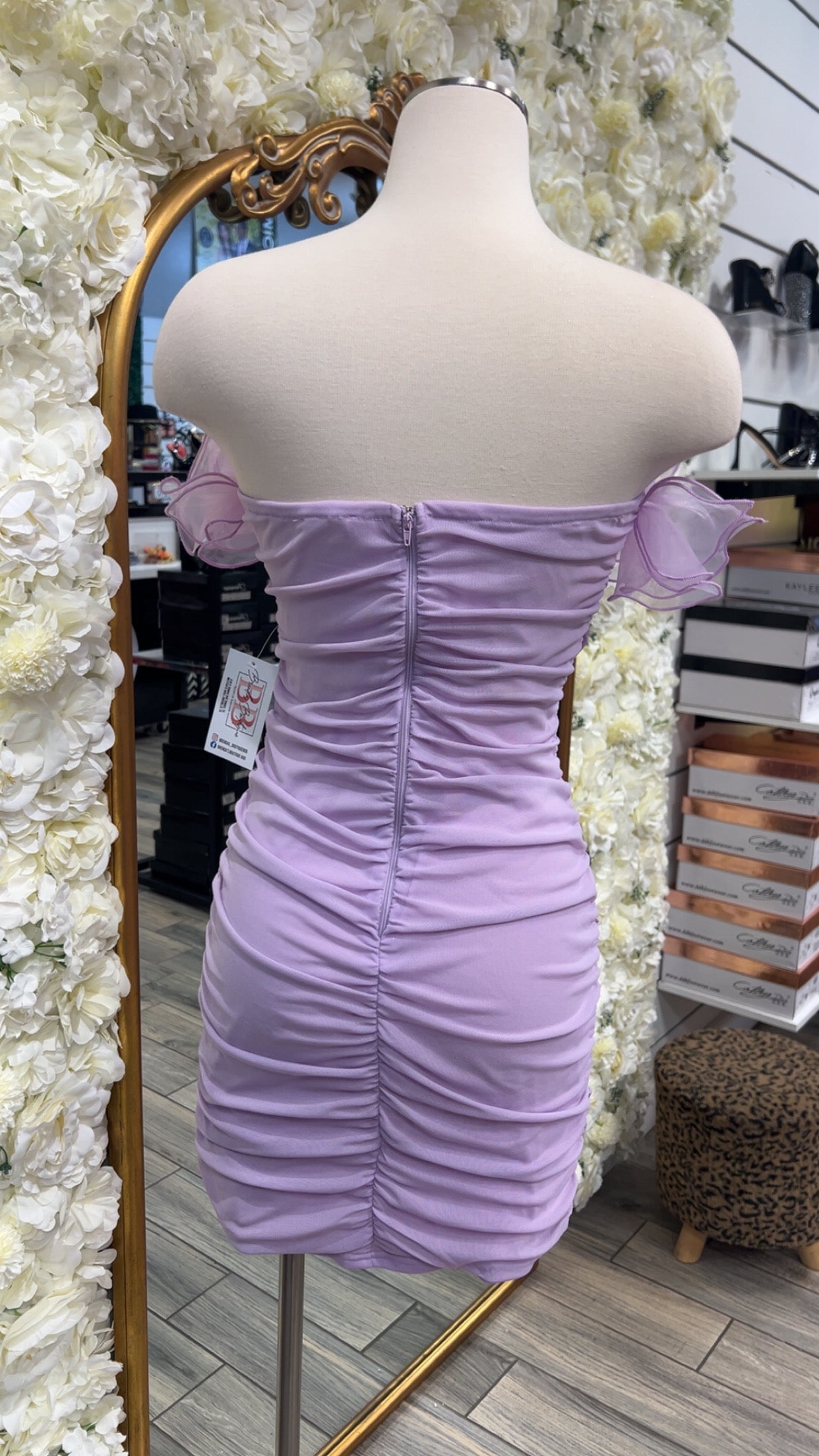 Lavender Ruffle Mini Dress
