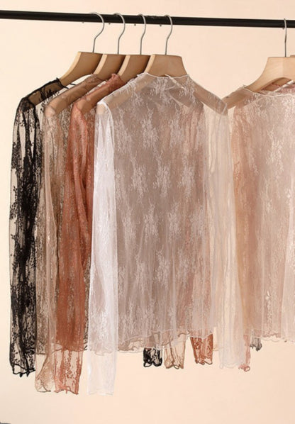 Plus Sheer Lace Top