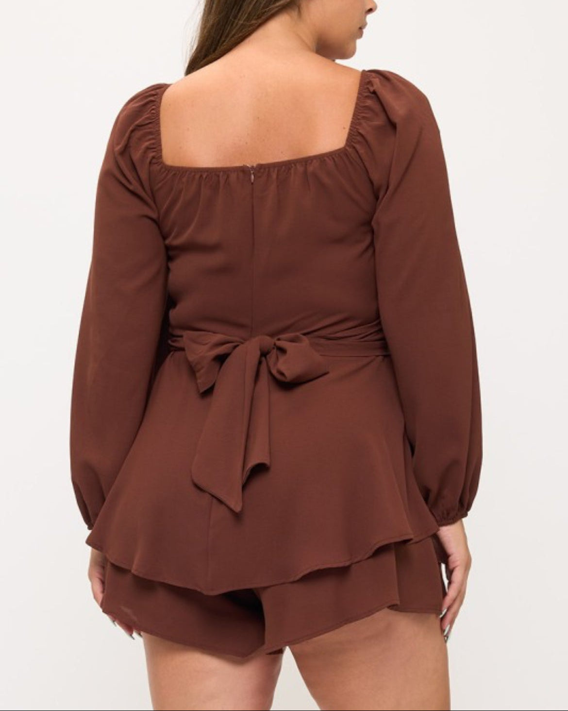 PLUS Long Sleeve Wrap Romper
