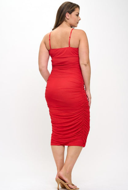 Plus Mesh Midi Dress