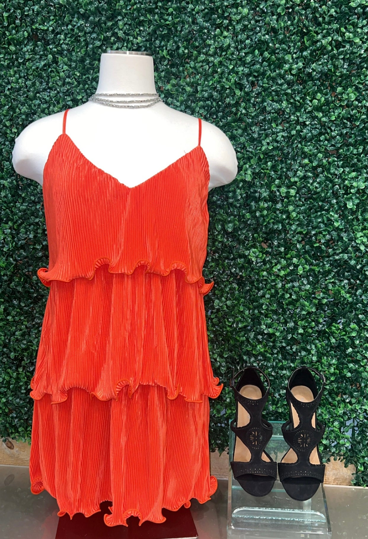 Tangy Orange Ruffle Dress