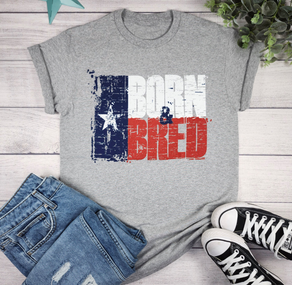 Unisex Born & Bred Grey T-shirt