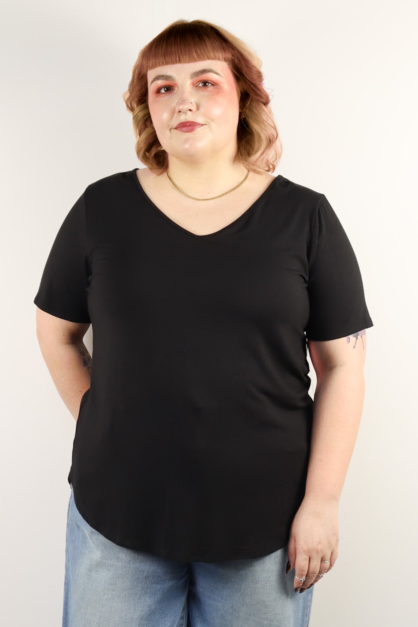 Plus Black Casual Tee