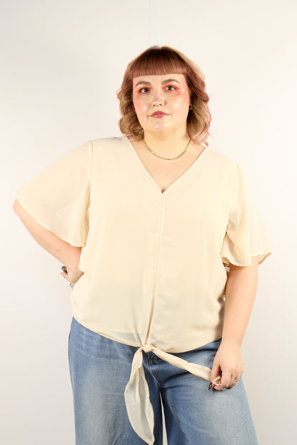 Plus V-Neck Tie Top