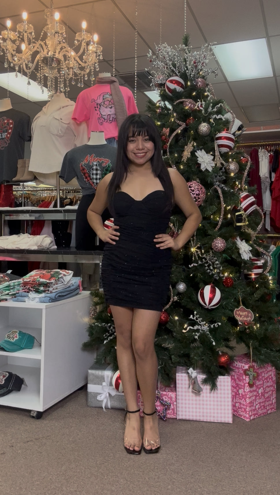 Black Sparkle Mini Dress