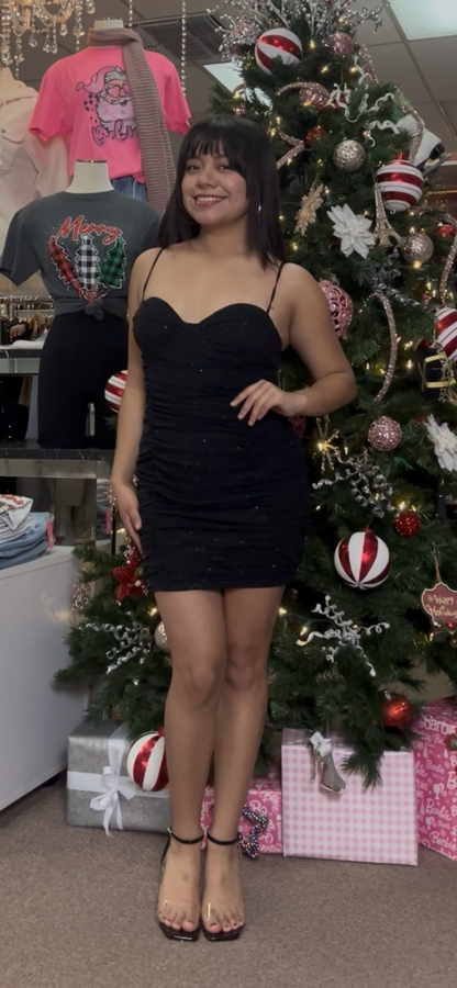 Black Sparkle Mini Dress