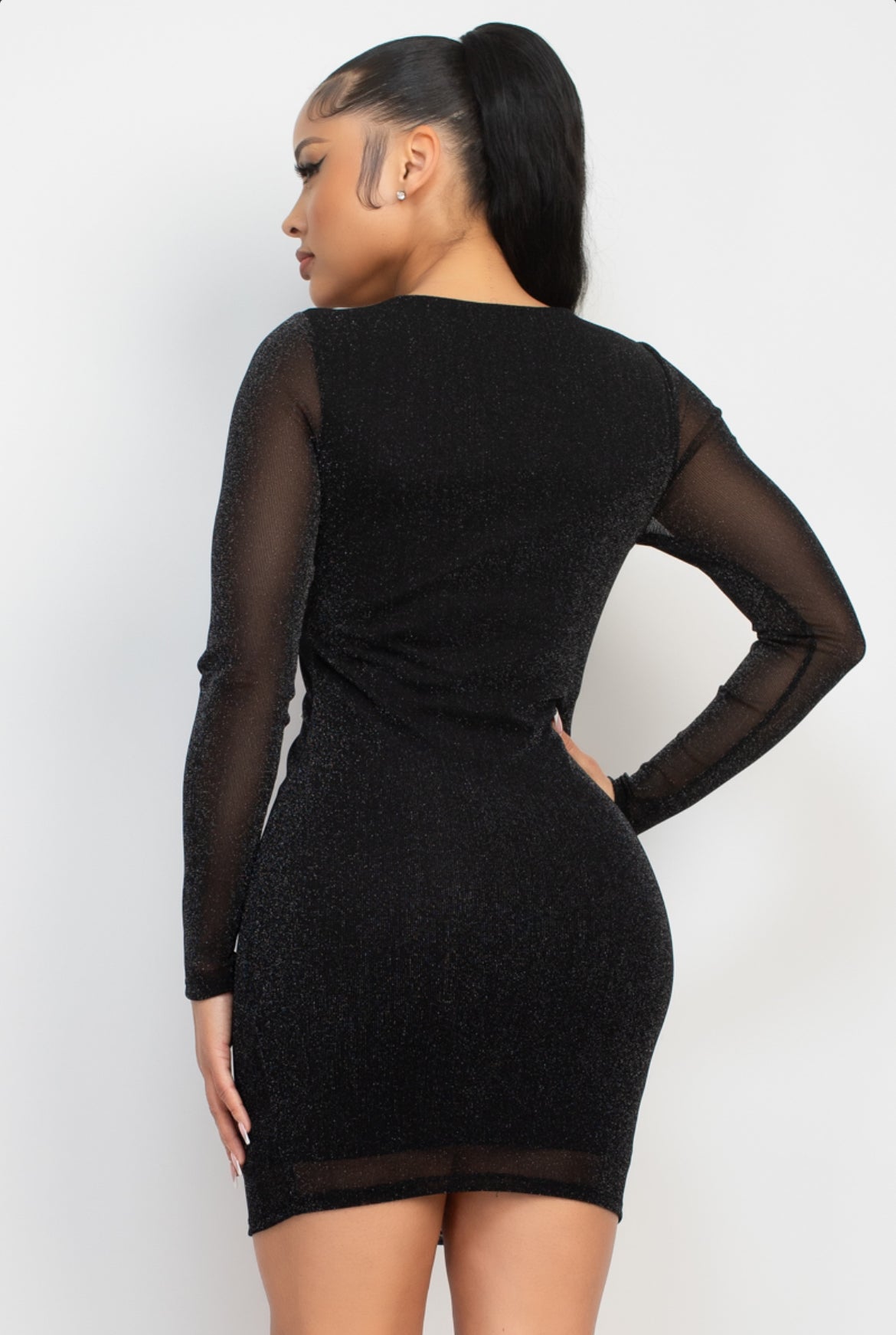 Pearl Mesh Bodycon Dress