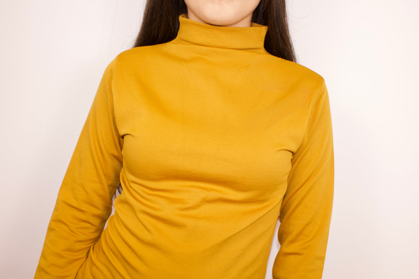FLEECE MOCK NECK LONG SLEEVE TOP