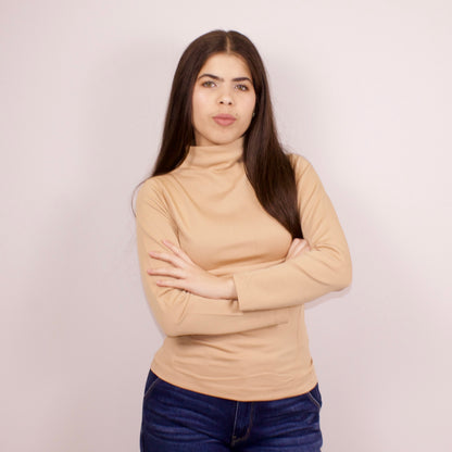 FLEECE MOCK NECK LONG SLEEVE TOP