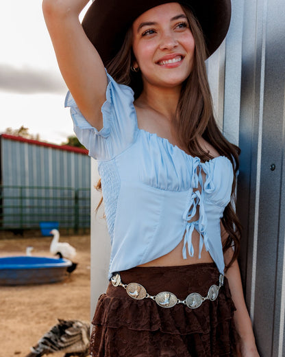 Puff Sleeve Babydoll Crop Top