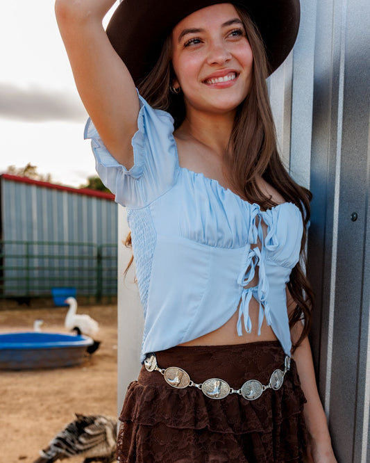 Puff Sleeve Babydoll Crop Top