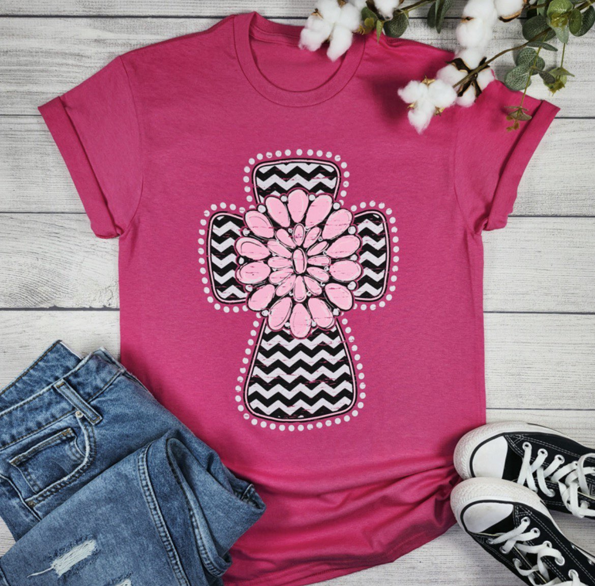 Chevron Western Cross T-Shirt
